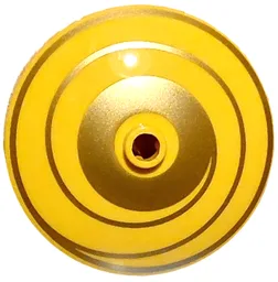 Dish 4 x 4 Inverted (Radar) with Open Stud with Gold Spiral Swirl and Circle around Center Pattern