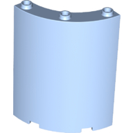 Lego Panel 4 x 4 x 6 Quarter Cylinder / Bright Light Blue