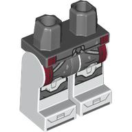 Lego Hips and White Legs with Dark Bluish Grey Galactic Marines Armor, Dark Red Markings print / Dark Bluish Gray