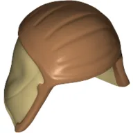Cap and Neck Protector with Medium Nougat Print (Pao) / Tan