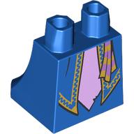 Lego Hips and Legs Under Dress/Robe with Robe, Gold Trim, Lavender Underdress, Medium Lavender/Gold Sash print / Blue