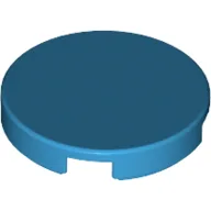 Tile Round 2 x 2 with Bottom Stud Holder / Dark Azure