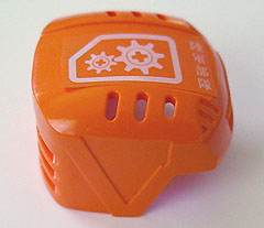 Lego Sports Hockey Helmet with 2 White Gears Pattern (Sticker) - Set 7708