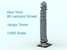Jenga Tower, 56 Leonard Street, New York, 1:800 Scale Architecture Skyscraper Building / Jenga Turm Hochhaus Wolkenkratzer