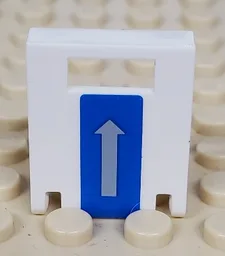 Container, Box 2 x 2 x 2 Door with Slot with Arrow Vertical on Blue Pattern (Sticker) - Set 7741