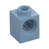 Technic Brick 1 x 1 with Pin Hole / Sand Blue