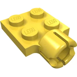 Plate Special 2 x 2 with Towball Socket, Short, 4 Slots / Yellow