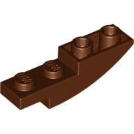 Lego Brick Curved Inverted 4 x 1 / Reddish Brown