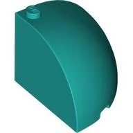Brick Round Corner 4 x 4 x 3 Quarter Dome Top / Dark Turquoise