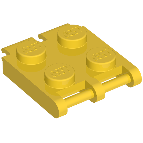 Lego Scala, Plate Special 2 x 2 with End Bar and End Clips (Human Bracelet Segment) / Yellow