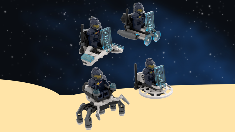 Lego Asteroid Missions Vehicle Collection x4