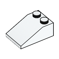 Lego Brick Sloped 33° 3 x 2 Smooth / White