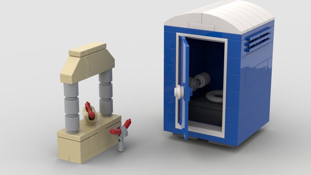 Lego Porta potty and Hot-dog stand