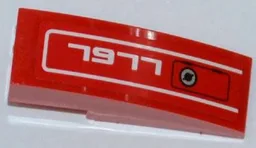 Slope, Curved 3 x 1 with Panel and '7977' Pattern Model Right Side (Sticker) - Set 7977