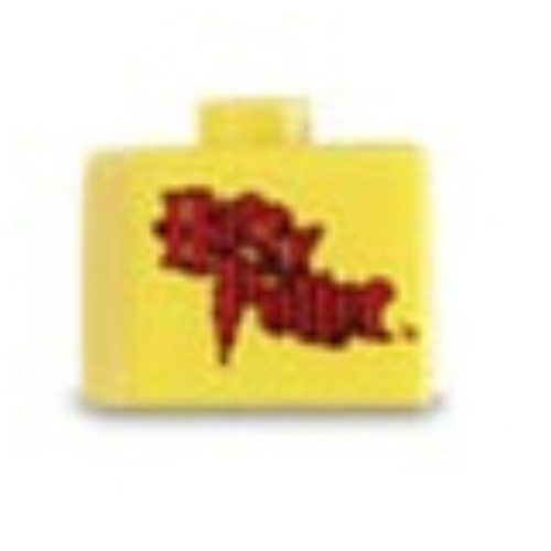 Lego Pen Bead, Square with 'HARRY POTTER' Print / Yellow