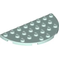 Plate Round Half 4 x 8 / Light Aqua