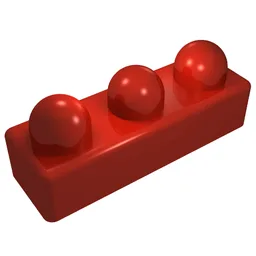 Primo Brick 1 x 3 / Red