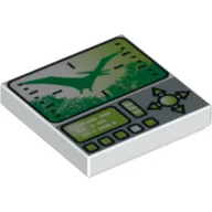 Tile 2 x 2 with Dino Hunting Screen, Buttons and Toggle Print / White
