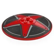 Dish 8 x 8 Inverted [Radar] with Hub Cap, Red Spokes Print