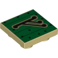Tile Special 2 x 2 Inverted with Fëanorian 'G' Rune on Green Planks Print / Tan