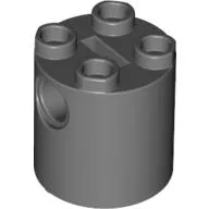 Brick Round 2 x 2 x 2 Robot Body, Axle Holder '+' Orientation / Dark Bluish Gray