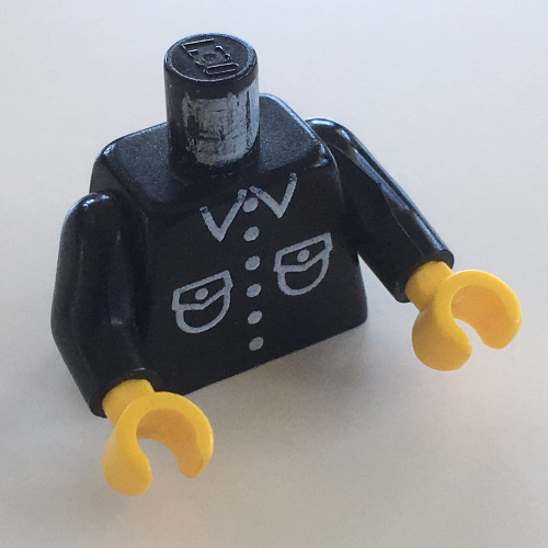 Lego Torso Patch Pocket Shirt Print, Black Arms, Yellow Hands / Black