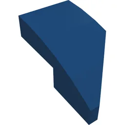 Brick Wedged, Curved 2 x 1 with Stud Notch Left / Dark Blue