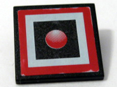 Lego Road Sign 2 x 2 Square with Clip with Red Light in Square Pattern (Sticker) - Set 10128
