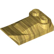 Brick Wedged, Curved 2 x 3 x 2/3 Two Studs, Wing End / Pearl Gold