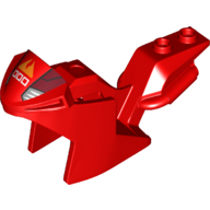 Lego Fairing, Motorcycle, Racing (Sport) Bike with Fire Logo, Headlights, and Dark Red Panels Print
