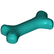 Lego Animal Body Part, Dog Bone [Short] / Dark Turquoise