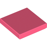 Lego Tile 2 x 2 with Groove / Coral
