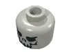 Minifig Head Skeleton, Evil Skull Print / Glow In Dark Opaque