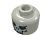 Lego Minifig Head Skeleton, Evil Skull Print / Glow In Dark Opaque
