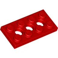 Technic Plate 2 x 4 [3 Holes] / Red