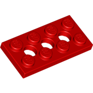 Lego Technic Plate 2 x 4 [3 Holes] / Red
