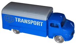 HO Scale, Mercedes Box Truck with Gray Top / Blue