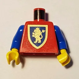 Torso, Armor, Gold Lion Shield Print, Blue Arms, Yellow Hands