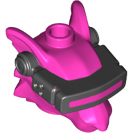 Lego Minifig Head Special with Black Visor / VR Glasses / Dark Pink