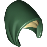 Lego Hair and Hood, Tan Hair Print / Dark Green