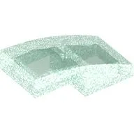 Brick Curved 2 x 1 No Studs [1/2 Bow] / Opal Trans-Light Blue