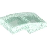 Lego Brick Curved 2 x 1 No Studs [1/2 Bow] / Opal Trans-Light Blue