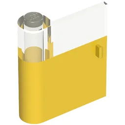 Door 1 x 3 x 3 Left with Window and Vertical Handle / Yellow