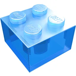 Brick 2 x 2 / Trans-Medium Blue