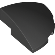 Lego Brick Round Corner, Curved 3 x 3 x 1 Quarter Circle / Black