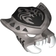 Mask Scorpion with White Fangs and Pincers, Pearl Titanium Spikes and Scorpion Emblem Print / Flat Silver