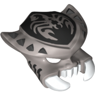 Lego Mask Scorpion with White Fangs and Pincers, Pearl Titanium Spikes and Scorpion Emblem Print / Flat Silver