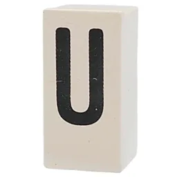 Tile Special 1 x 2 x 5/6 with Stud Hole in End with 'U' Print