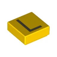 Tile 1 x 1 with letter Capital L Print / Yellow