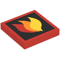 Tile 2 x 2 with Classic Fire Logo Large Print / Red